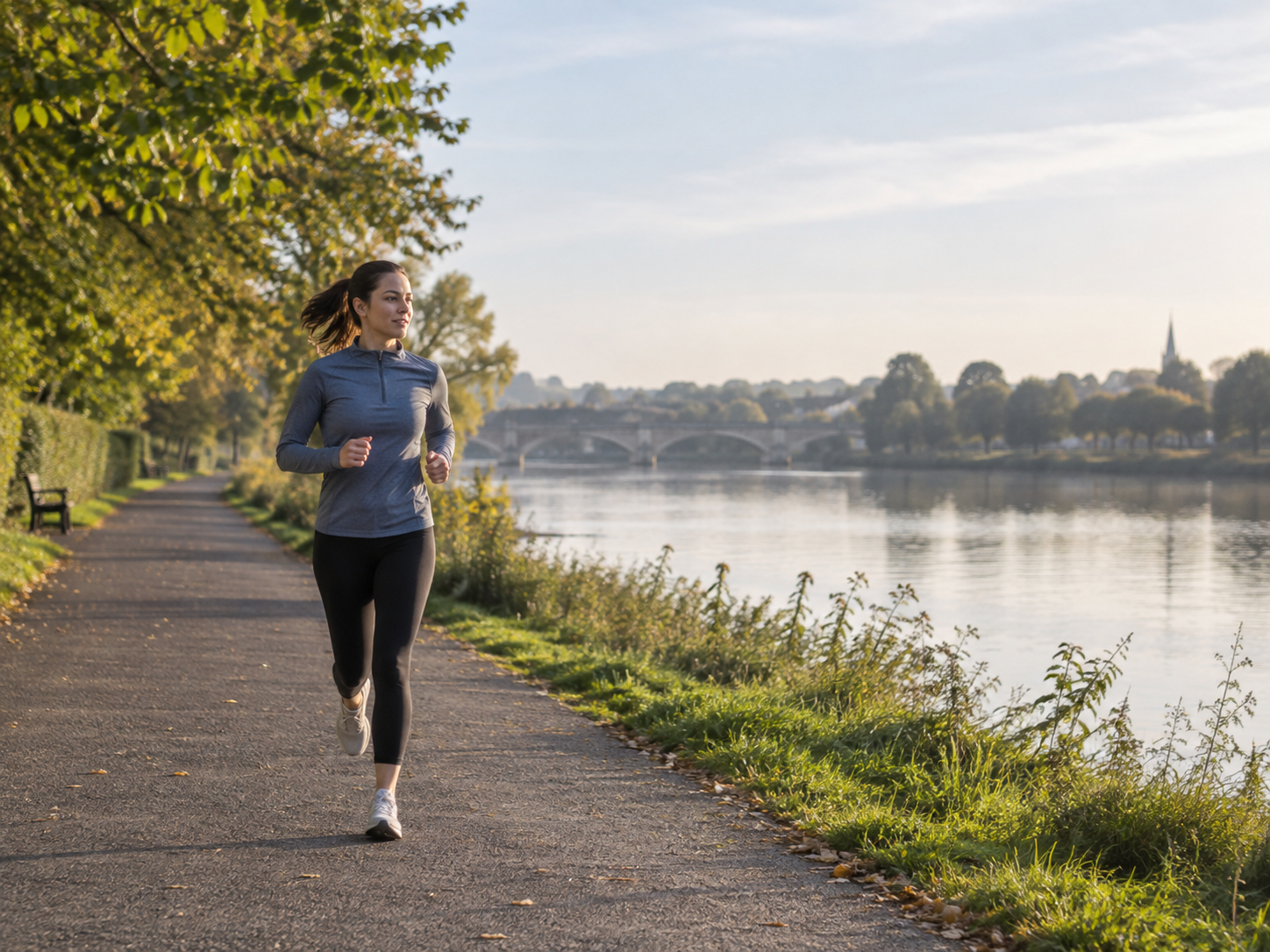 Women running alone