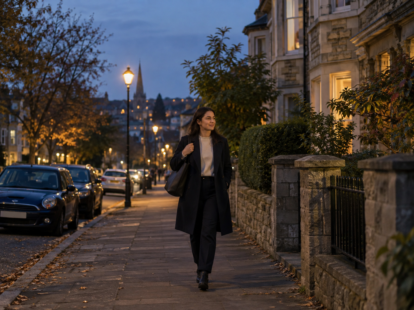 women walking home from work alone